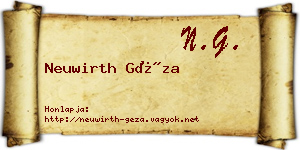 Neuwirth Géza névjegykártya